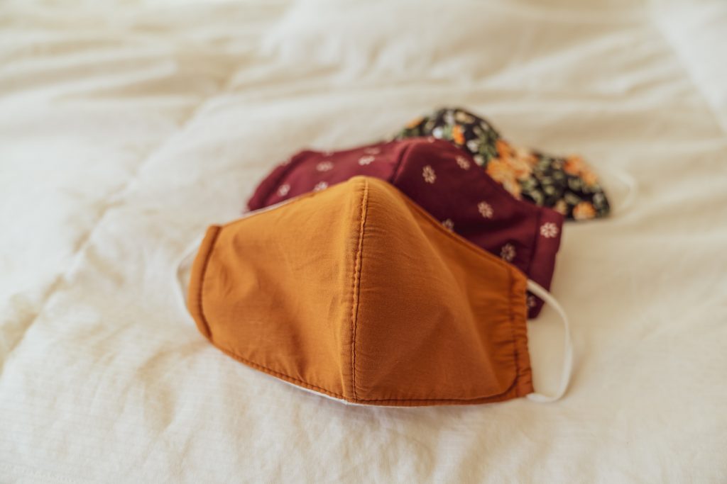 Reusable masks on the bed